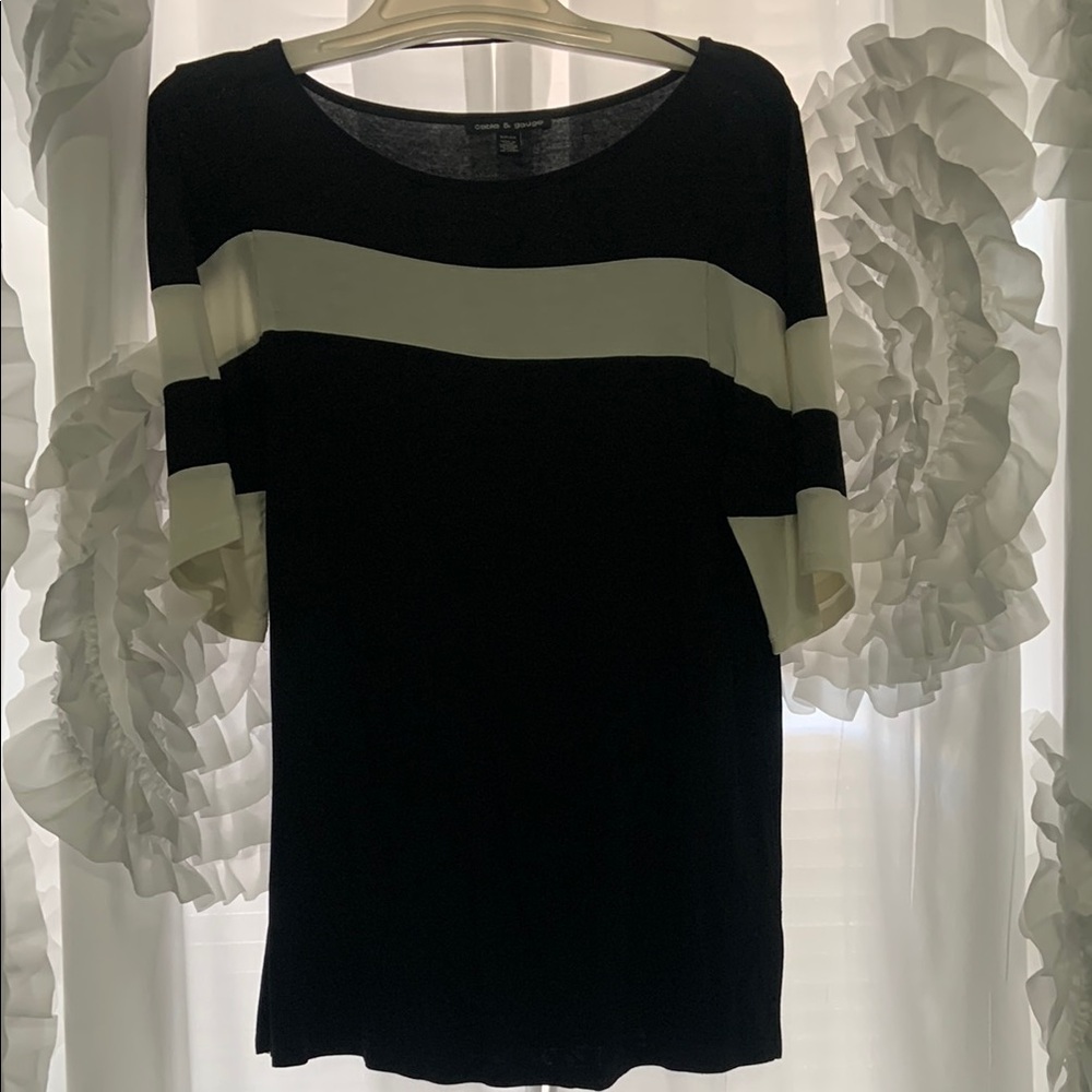 NWOT Bell Sleeve Stripped Blouse